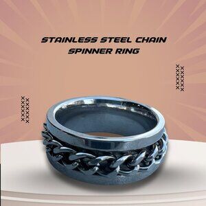 Stainless Steel Chain Spinner Ring - Unisex Anxiety & Fidget Jewelry